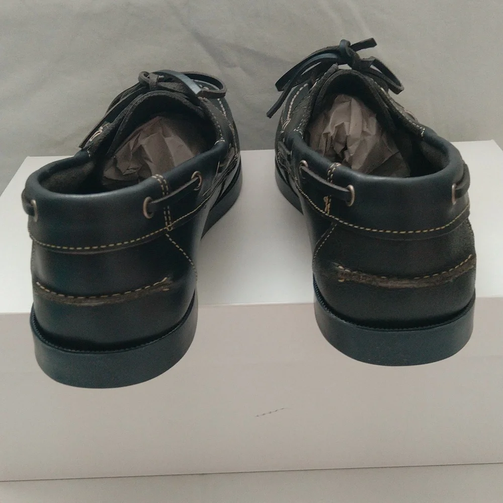 Danassa made in Portugal men's classic leather lace up boat shoes Sz 42 navy